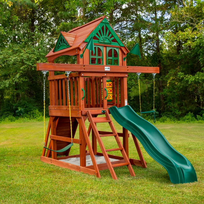 Five Star II Space Saver Swing Set with Wood Roof 01-1103