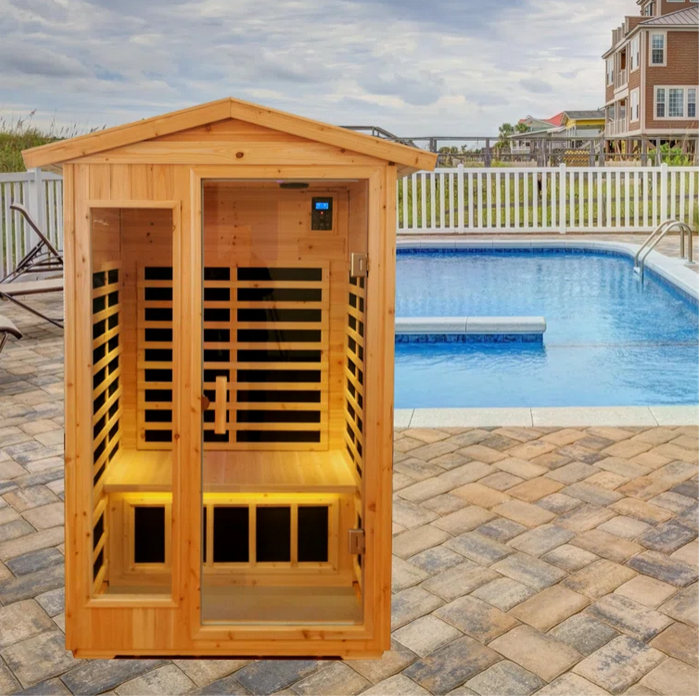 JESTOP Bluetooth Compatible FAR Infrared Sauna in Hemlock WMQ-2S00010